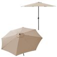 casa.pro parasol (Ø300cm)(beige)(aluminium) manivelle - parasol - parasol de marché - parasol de jardin - jardin-0