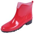Bottes de pluie courtes rouges pour femme LEMIGO - PVC thermoplastique - Bottines Chelsea-0