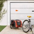 Remorque de vélo pour chien - VIDAXL - Orange et noir - Tissu Oxford et fer-0