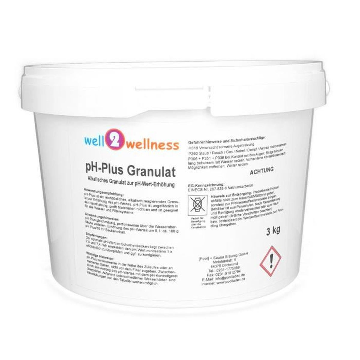 Well2wellness Ph Plus Granules Pour Augmenter Le Ph De L Eau De La Piscine 3 0kg Achat Vente Traitement De L Eau Well2wellness Ph Plus Granu Cdiscount