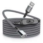 100DRINE 100 DRINE Câble d'Extension USB avec Interrupteur 3M,Type A Mâle vers Femelle d'Extension (Marche-Arrêt),Cordon de Chargeur.[Z1331]