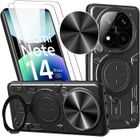 Coque pour Xiaomi Redmi Note 14 Pro Plus 5G, avec Protection Caméra - Noir + 2 Verres Trempés - E.F.Connection®