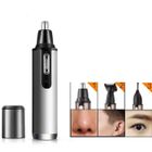 MOONMINI Tondeuse Nez Oreilles et Barbe, 3 en 1 électrique rasoir pour tailler le cil de nez et oreilles, étanche épilateur （Argent）