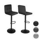 Willonin® Lot de 2 Tabouret de Bar, Hauteur d'assise réglable 55-75 cm, Siège pivotant 360° en Velours Noir