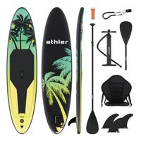 Planche gonflable ATHLER MIAMI 70, Stand Up Paddle Gonflable avec accessoires, Kayak, Siege, Sac a dos