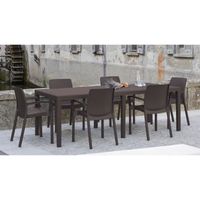 Table d'extérieur rectangulaire extensible - DMORA - Roma - Marron - 150x90h72 cm