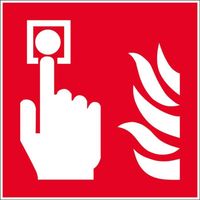 Point d'alarme incendie - Autocollant vinyl waterproof - L.150 x H.150 mm