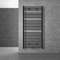Radiateur de salle de bain Sahara raccord central sèche-serviettes noir 75x150cm