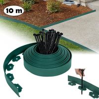 Bordure de pelouse en plastique flexible LZQ - Vert - 10m