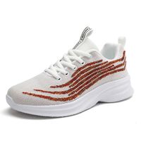 Baskets Femme Fashion Lace-Up-Slip Shoes - Marque - Blanc - Talon Plat - Synthétique - Lacets