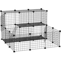 Cage parc enclos rongeurs mod 105x105x70cm Noir