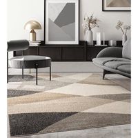 Tapis de salon ou de chambre en moderne design | Motifs géométriques - Carreaux - Beige 200x280 | Intérieur - The Carpet PEARL