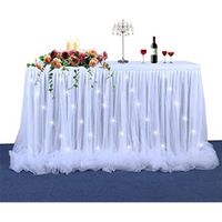 XJYDNCG Jupe De Table Blanc - Tulle Jupe De Table Tutu Table Plinthe 183*76CM - Sans LED