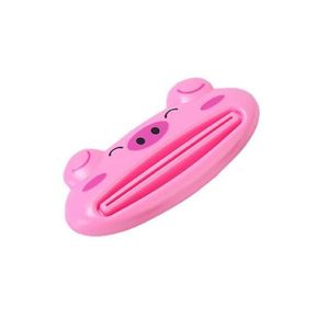 SET ACCESSOIRES Accessoires salle de bain,Mignon dessin animé animal polyvalent dentifrice distributeur Tube support roulant presse - Type Pink pig
