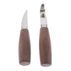 KIT SCULPTURE 2x Couteau à Crochet Couteau à Découper ,Outils de Sculpture sur Bois, Outil Apprentissage Bricolage Menuisier Poignée ronde