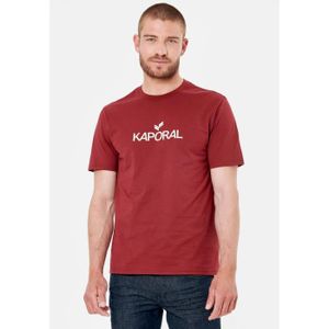 T-SHIRT KAPORAL - T-shirt bordeaux homme 100% coton  LERES