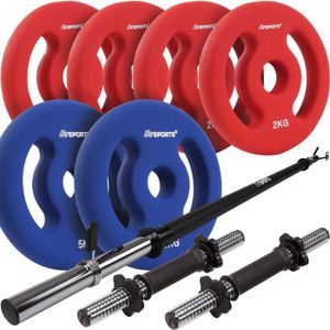 HALTÈRE - POIDS ScSPORTS® Jeu d'Haltères en Néoprène-21 kg, Poids 