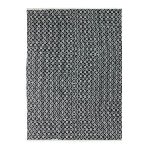 TAPIS DE COULOIR TERRA COTTON CROISILLONS - Tapis 100% coton blanc-noir 190 x 290 cm