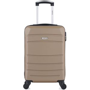 VALISE - BAGAGE TORTUE - VALISE 55 cm Taille cabine - COQUE RIGIDE - 4 Roues - Valise cabine TAILLE -Champagne