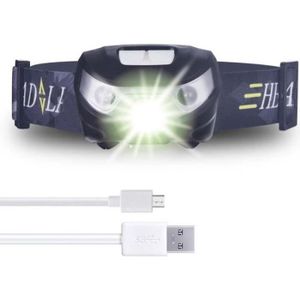 TROUSSE MANUCURE QF04613-Lampe Frontale USB Rechargeable avec Sensor Switch, imperméable Led Headlamp