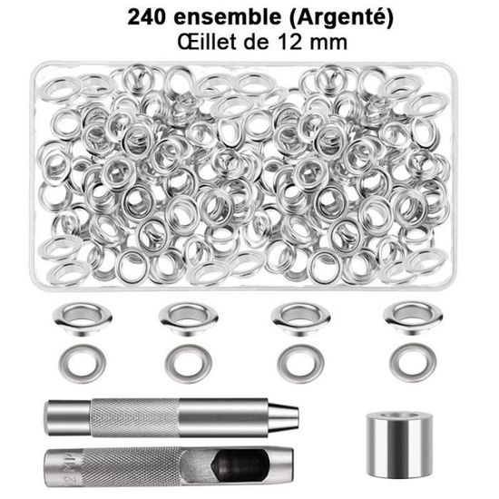 6mm, 1/4 Inch Cuivre œillets Et Rondelles Pour Vêtements, Cuir Sacs De Travaux Manuels, Travaux Manuels Et Vêtements Repairment, Lot De 80 Pcs Nickel G35