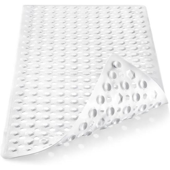 Tapis De Douche Antidérapant 80x80cm,Tapis Antidérapant Douche Avec Ventouses Et Trous De