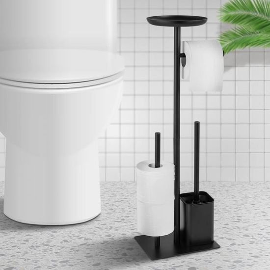 BVL Porte Papier Toilette Avec Brosse WC Brossé, Porte Rouleau Papier - 11