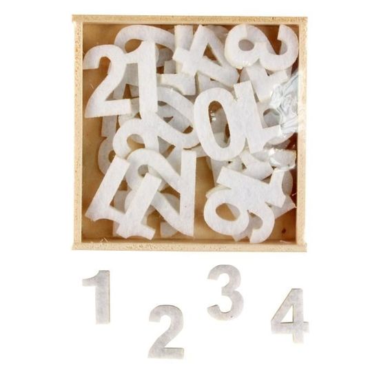 Chiffres feutrine blanc à coller 2,5cm x 24 pcs pour calendrier - MegaCrea  DIY {couleur} - Cdiscount Beaux-Arts et Loisirs créatifs