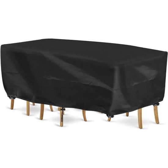 Housse De Protection Pour Mobilier De Jardin 180 X 100 X 75 Cm Oxford 420D Rectangulaire Noire, Tissu Imperméable, Coupe-vent Et Protection UV | Leroy Merlin