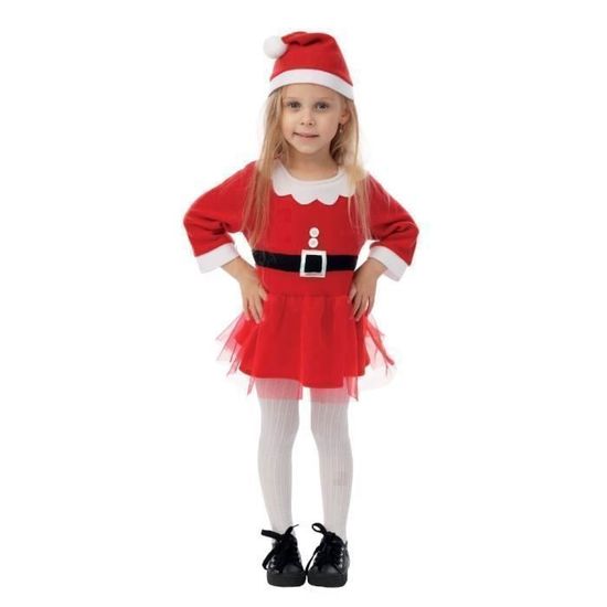 Morph Déguisement Mère Noël Fille, Robe Enfant, Costume de Noël, Tenue Festive Enfant, S