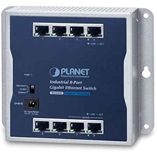 Switch Ethernet - PLANET - W125661827 - 8 Ports - Montage Mural ...