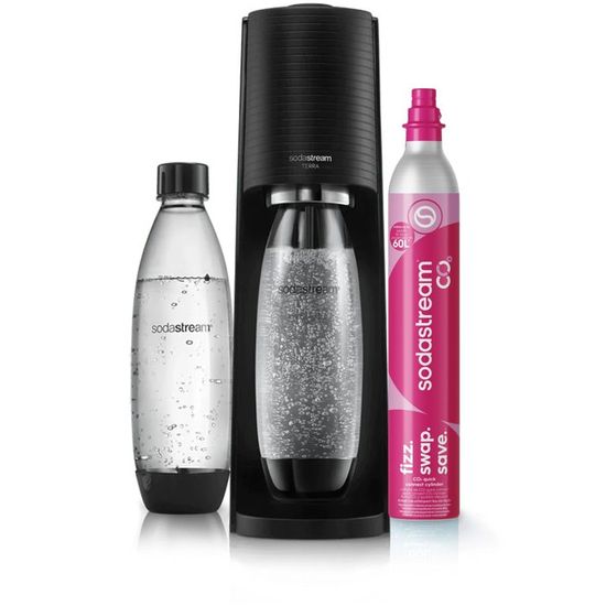 Pack Sodastream Crystal - Machine à Eau Pétillante Avec 2 Carafes Verre Et Cylindre CO2 60L