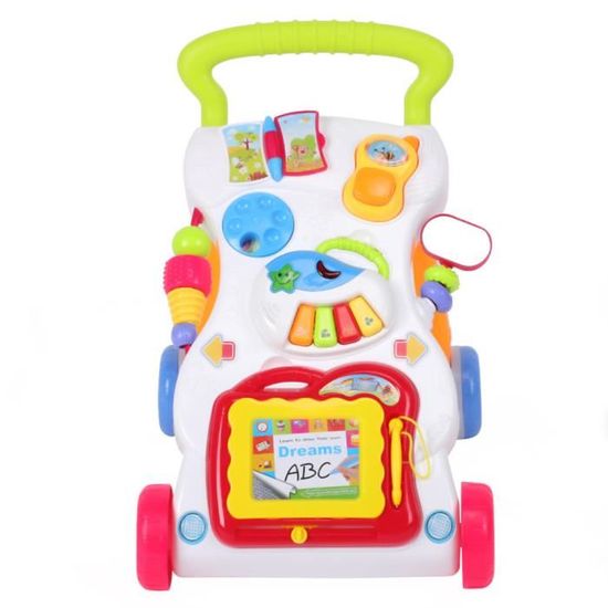 TMISHION Trotteur pour bébé Baby Walker Trolley Sit-to-Stand Walker Kid Early Learning Education Science Toddler