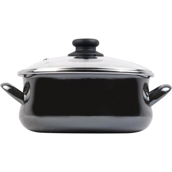 Magefesa Pfanne 24 Cm Schwarz - Emaillierter Stahl, Induktionsgeeignet & Mit Antihaftbeschichtung, Made In Spain