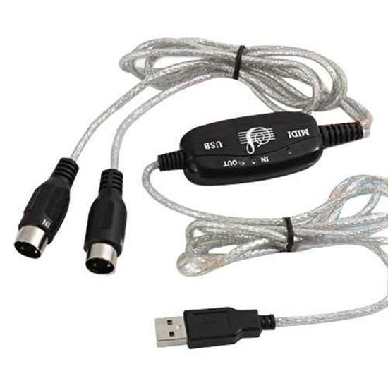 Convertisseur de Câble MIDI vers USB PC vers Synthétiseur Music Studio Clavier Interface Câble Plug Controller Câble Adaptateur 16 Canaux Ordinateur Portable Prise en Charge et Convertisseur de Câble MIDI vers USB PC vers Synthétiseur Music Studio Clavier Interface Câble Plug Controller Câble Adaptateur 16 Canaux Ordinateur Portable Prise en Charge et