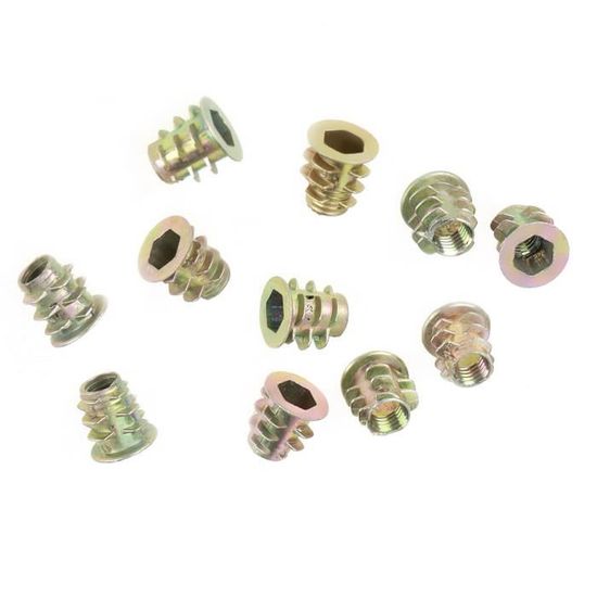 Lot De 50 écrous D'entraînement Hexagonaux - Insert Fileté Pour Bois M6, Longueurs 10 à 25 Mm, Acier
