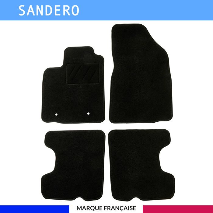 Tuning-art Tapis De Sol Exclusive-Line Pour Dacia Sandero 1 (2008-2012) - Velours 650g/m² - Couture Rouge