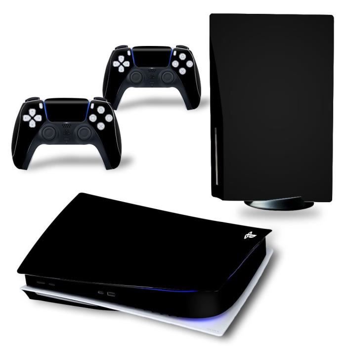 Nouveau Noir PS5 Disque Édition Peau Autocollant Couverture pour PlayStation 5 Console et 2 Contrôleurs PS5 d