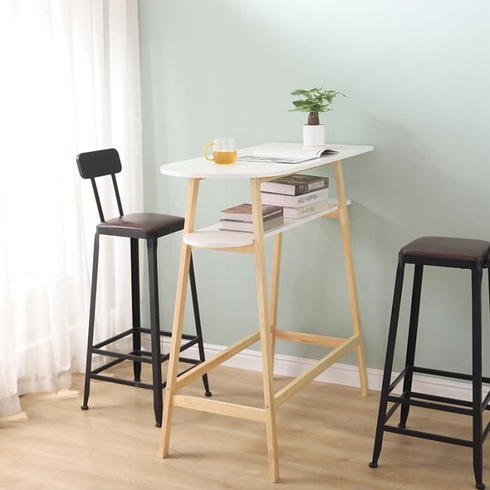 YUDAN Table de Bar Table Haute de Bar Mange-Debout Cuisine Table café Scandinave Meuble d’entrée de Rangement