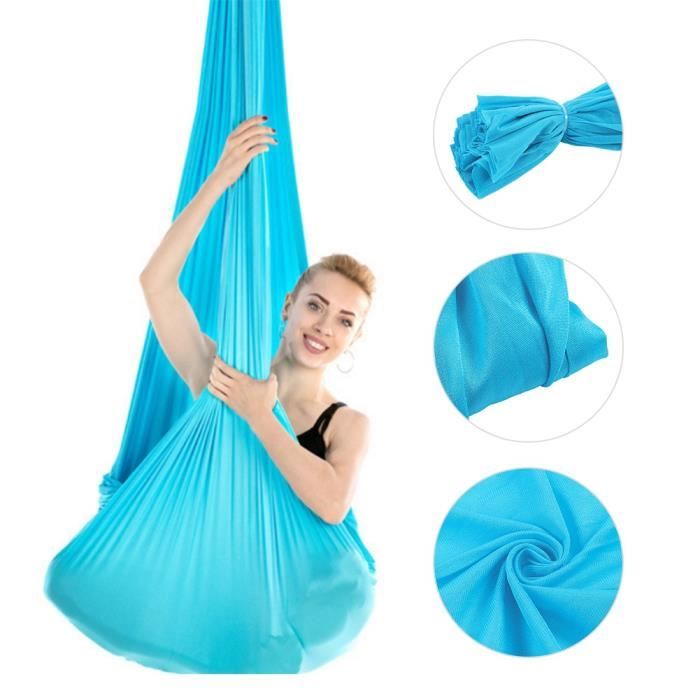 NAK Bande élastique 2.8m Durable Élastique Aérien Yoga Hamac Remise En pourme Fitness Accessoire Ciel Bleu