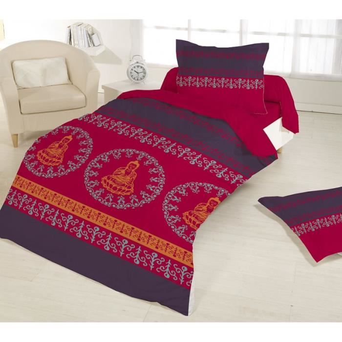Housse de couette 140x200+1 Taie Zen BOUDDHA CERCLE Coton/Poly supérieur. Housse de couette avec rabat au pieds.