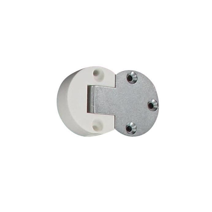 Charnière coffre plastique blanc + métal nickelé 30 mm lot de 2