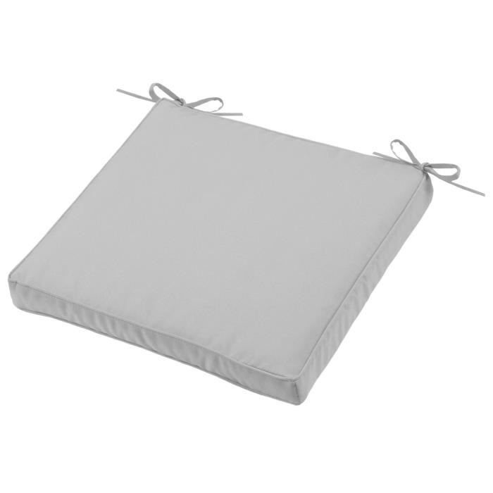 Coussin de chaise Sunny gris 40 x 40 x 5 cm Déhoussable Extérieur Imperméable