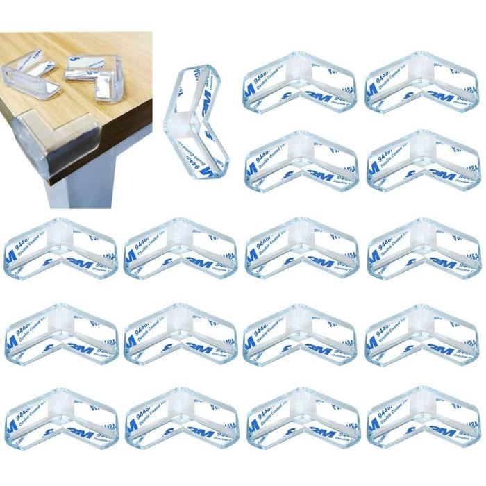 20 Pièces Protection Coin de Table, Protection Meuble Bébé, Protection Angle Meuble avec adhésif renforcé pour (L Forme)