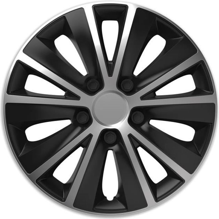 Rapide silver - 4 enjoliveurs 14 inch - argent noir