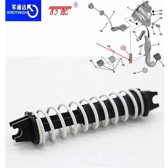 Pièces Auto,Ressort de pédale d'embrayage 214855 212830 pour Peugeot 307-206-207408 - 308 pour Citroen C2 - C4 ressort de