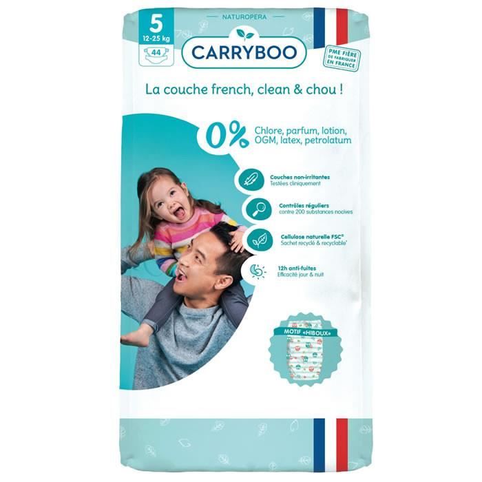 CARRYBOO : Couches écologiques Dermo- sensitives taille 5 (12-25 kg) 44 couches