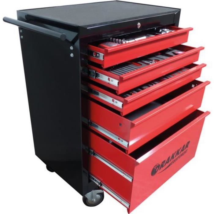 DRAKKAR EQUIPEMENT Servante 7 Tiroirs Rouge et Noir