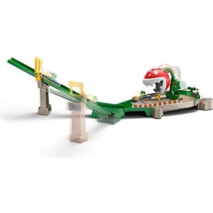 Hot Wheels Mario Kart Piste de Course Piranha avec Voiture Kart à L'échelle 1-64, Jouet pour Enfant, Gfy47 GFY47