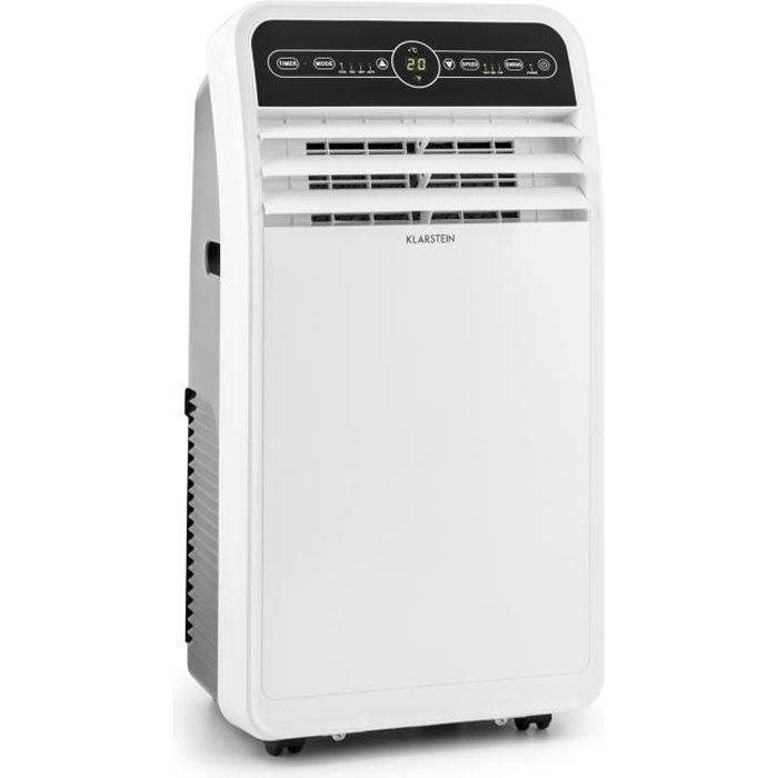 Klarstein Metrobreeze 9 New York Climatiseur mobile 9000 BTU/h avec kit d'isolation pour fenêtre (2,65 kW , 62dB) - Classe A - Blanc